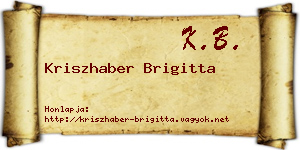 Kriszhaber Brigitta névjegykártya
